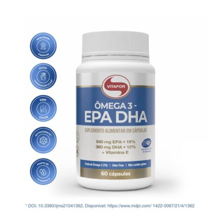 Ômega 3 EPA DHA Vitafor com 60 cápsulas